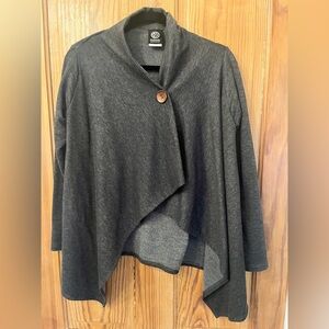 Bobeau Charcoal Buttoned Women's Sweater